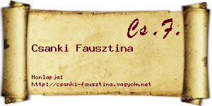 Csanki Fausztina névjegykártya